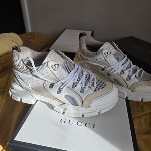 Authentic Gucci Beige and White Sneakers